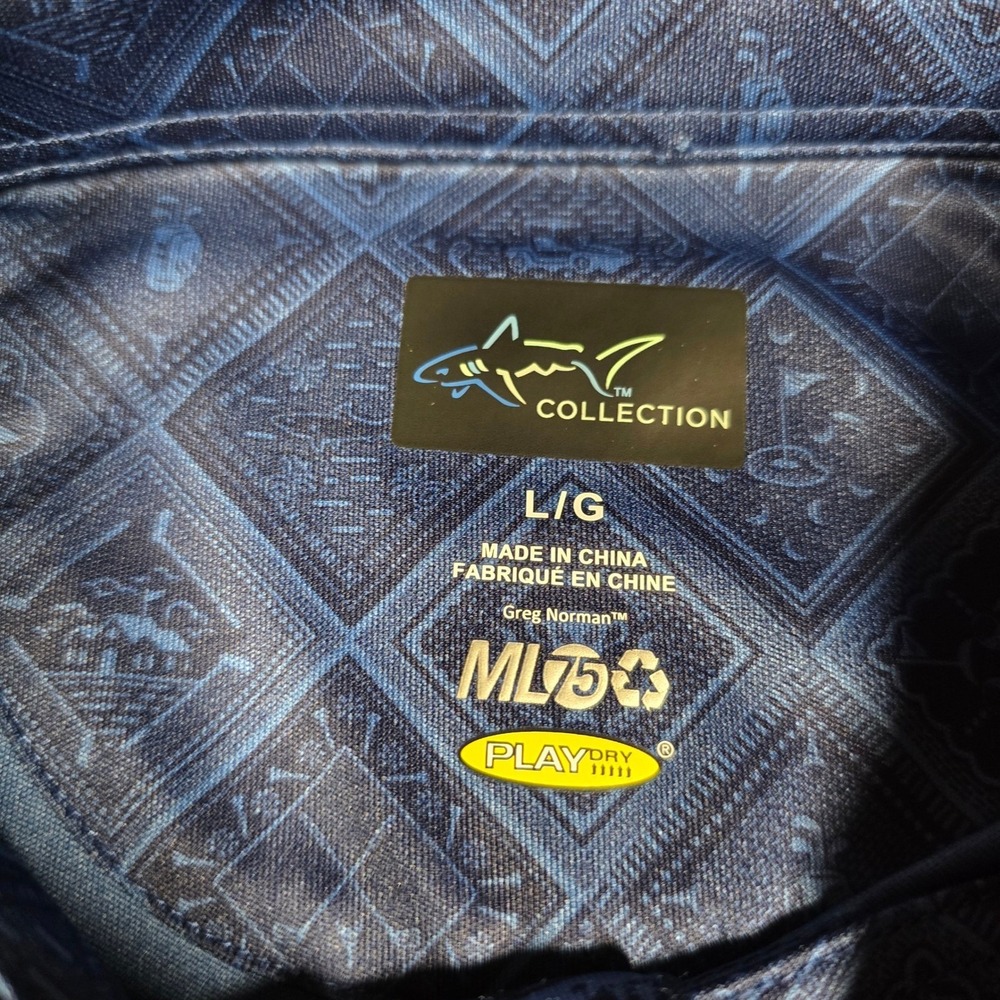 Greg Norman golf Ryder Cup 1926 Polo Shirt Mens Large Blue ML75 Play Dry - Picture 4 of 9